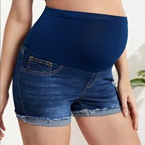 Maternity denim shorts